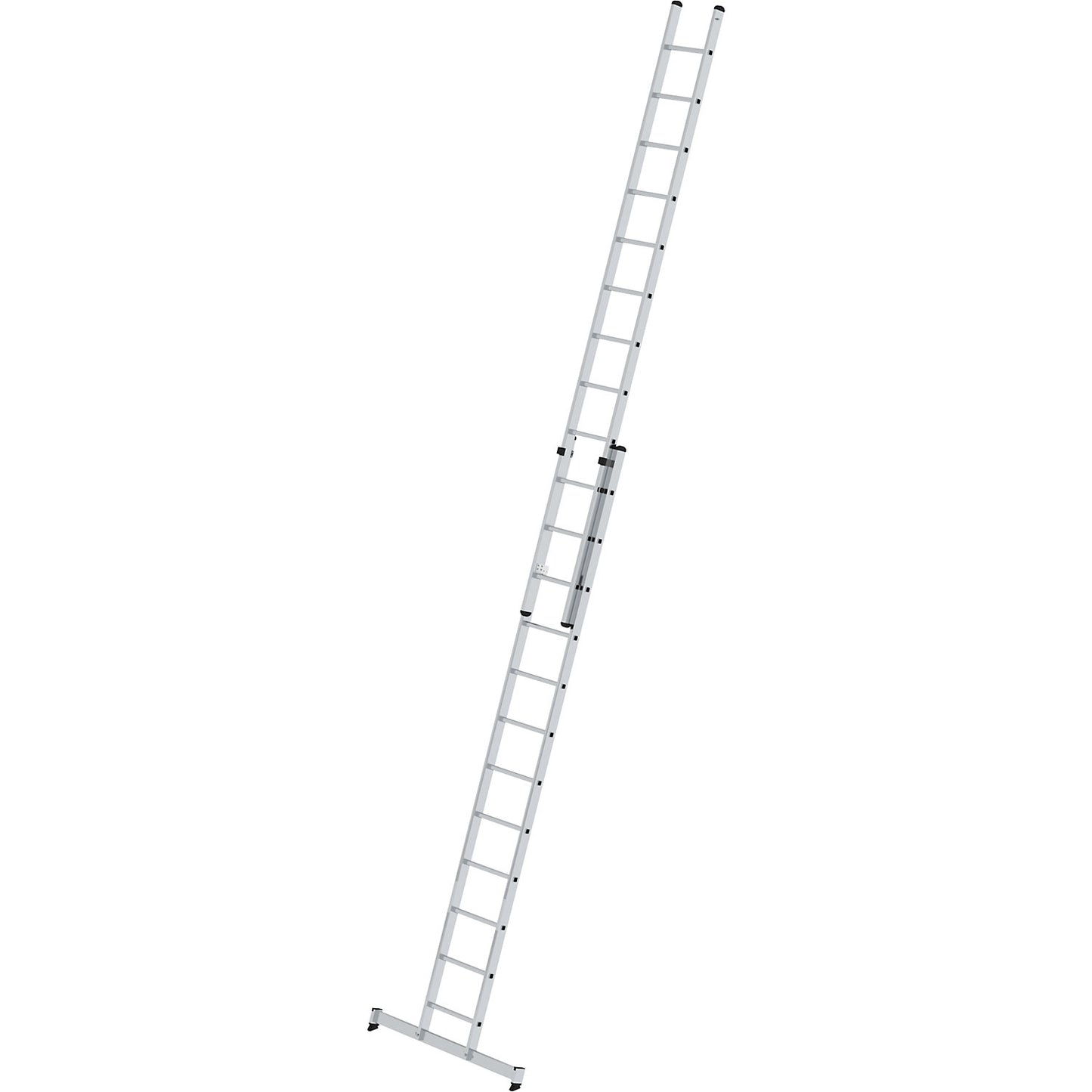 Height adjustable lean-to ladder, extension ladder, 2-part, 2 x 12 rungs, with nivello® support.
