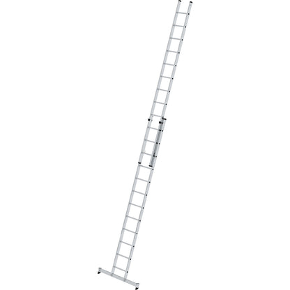 Height adjustable lean-to ladder, extension ladder, 2-part, 2 x 12 rungs, with nivello® support.