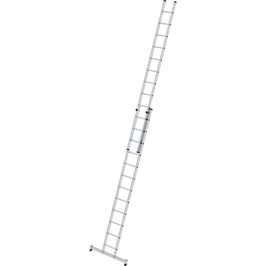 Height adjustable lean-to ladder, extension ladder, 2-part, 2 x 12 rungs, with nivello® support.