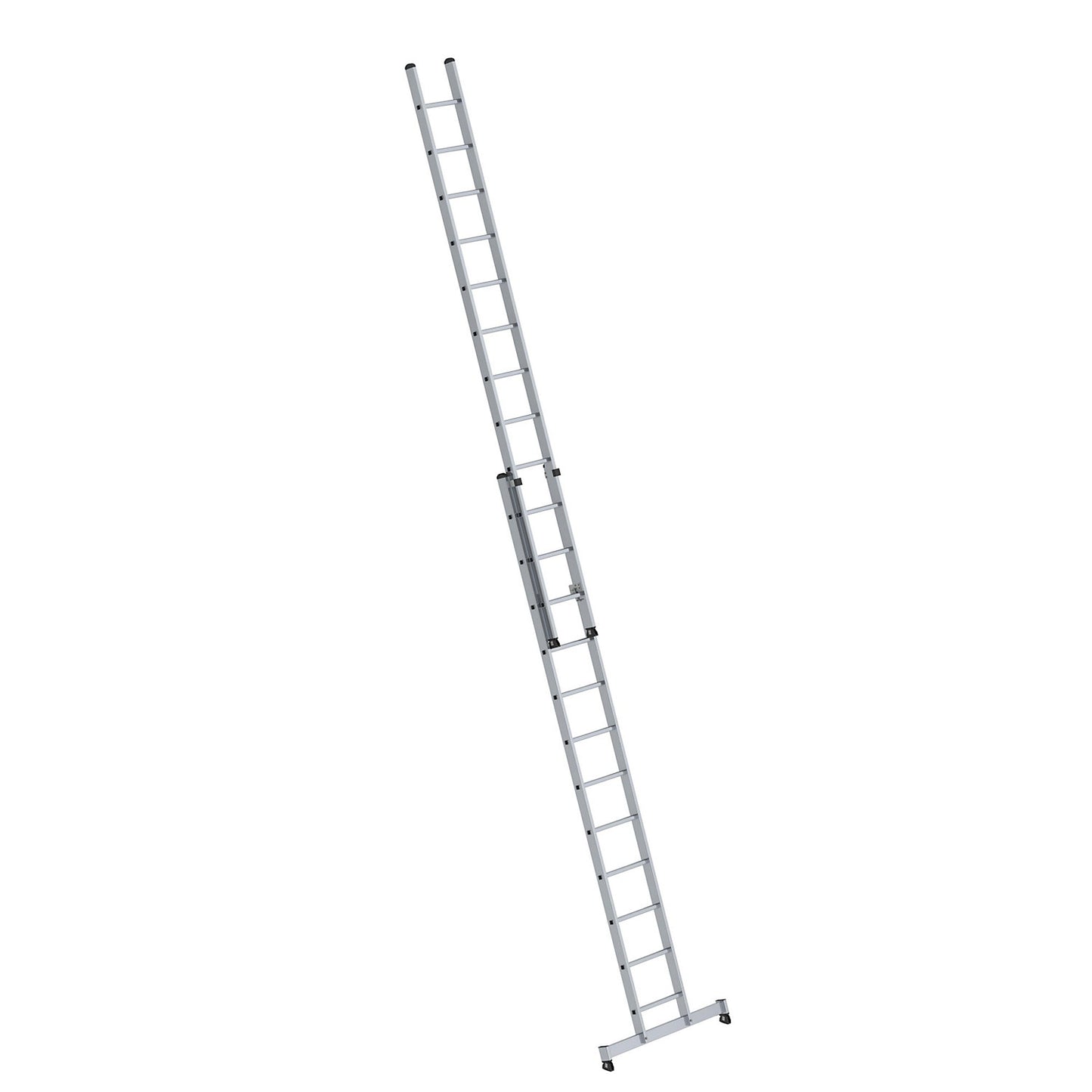 Height adjustable lean-to ladder, extension ladder, 2-part, 2 x 12 rungs, with nivello® support.