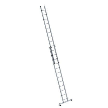 Height adjustable lean-to ladder, extension ladder, 2-part, 2 x 12 rungs, with nivello® support.