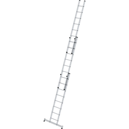 Height adjustable lean-to ladder, extension ladder, 3-part with nivello® support, 3 x 8 rungs.