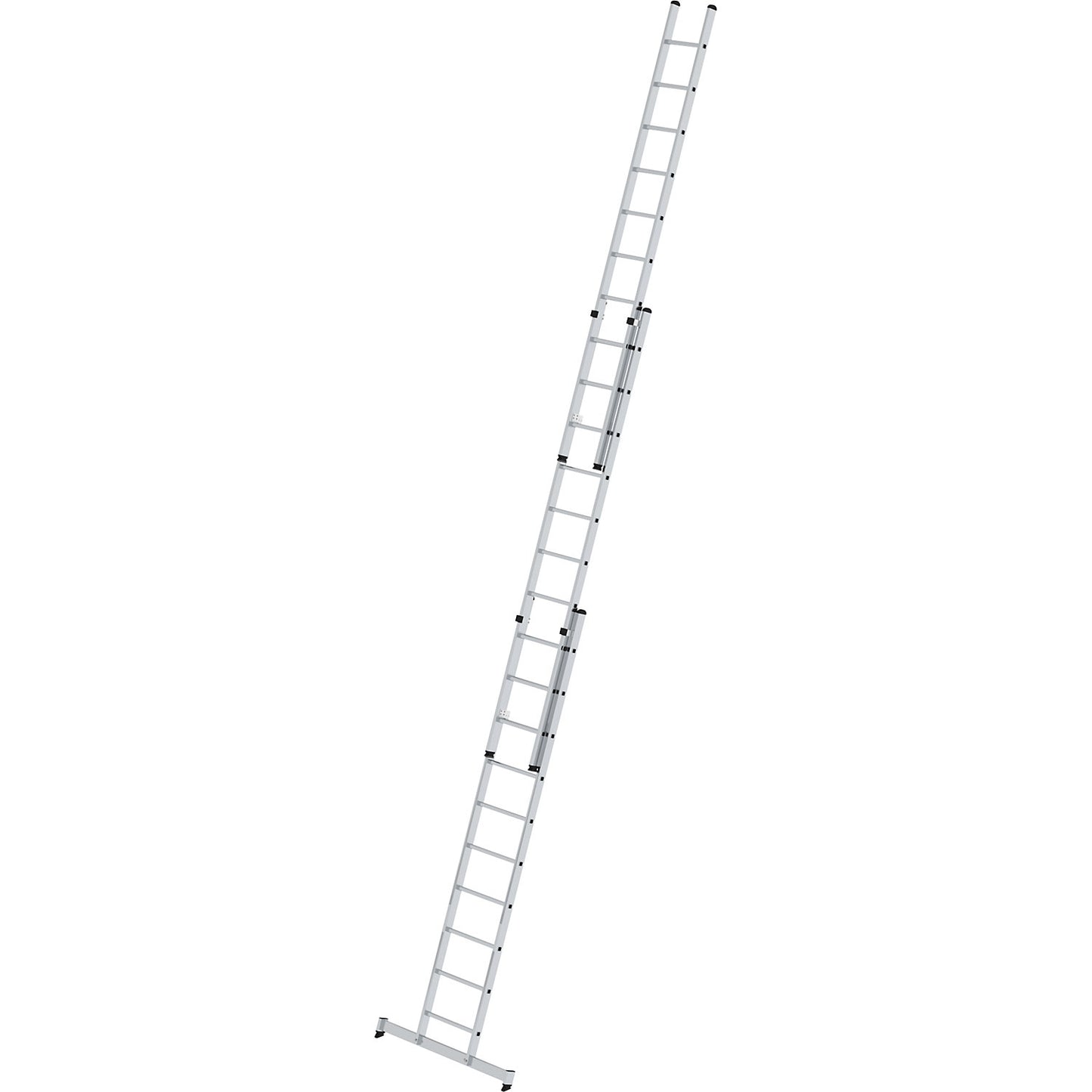 Height adjustable lean-to ladder, extension ladder, 3-part with nivello® support, 3 x 10 rungs.