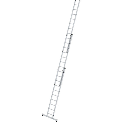 Height adjustable lean-to ladder, extension ladder, 3-part with nivello® support, 3 x 10 rungs.
