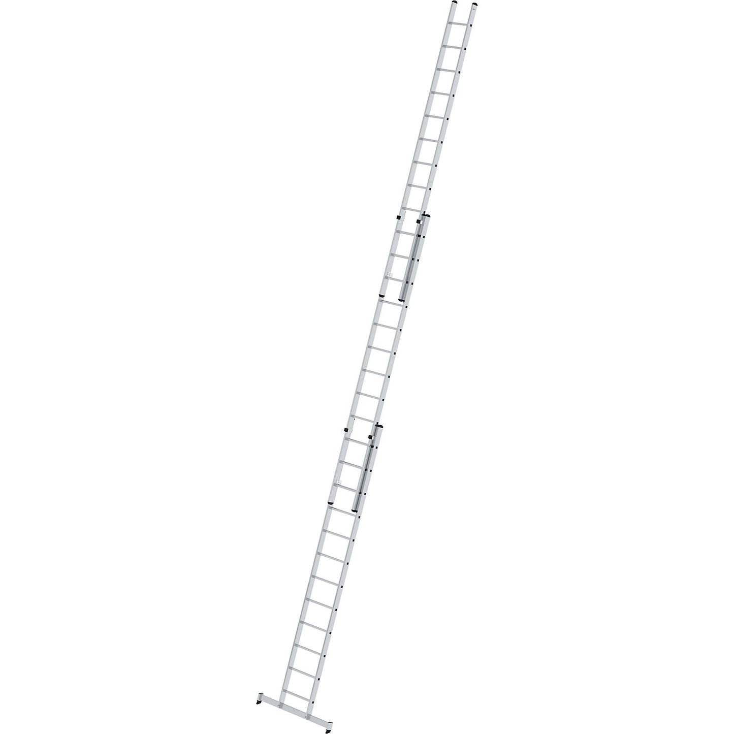 Height adjustable lean-to ladder, extension ladder, 3-part with nivello® support, 3 x 12 rungs.