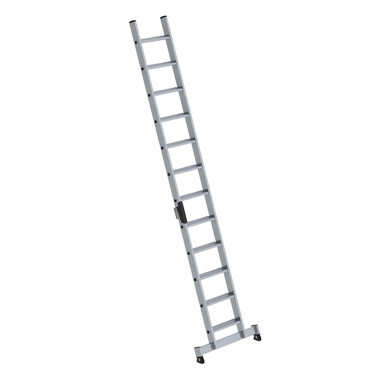 Lean to ladder with steps, professional version, width 420 mm, 12 steps, with nivello® support.