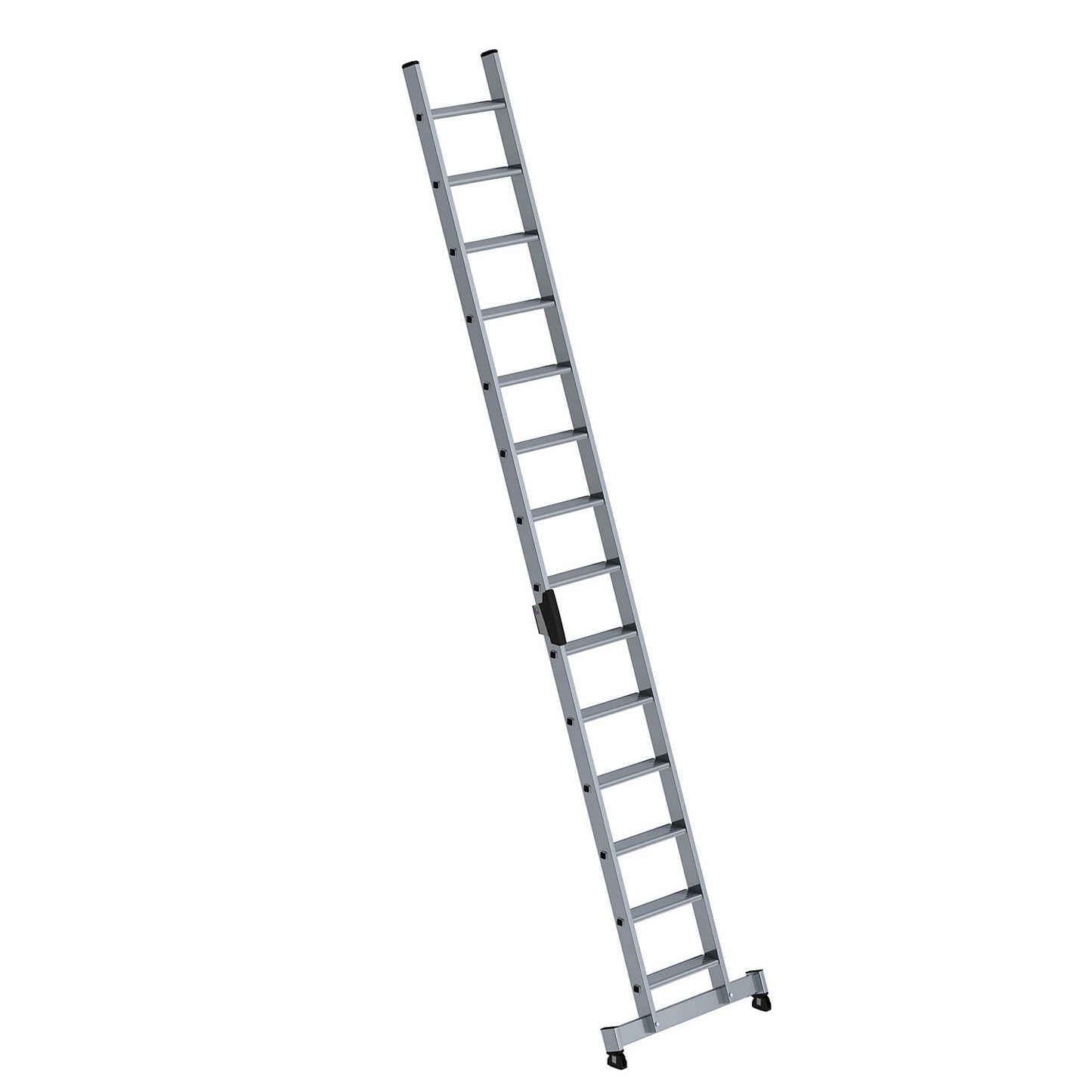 Lean to ladder with steps, professional version, width 420 mm, 14 steps, with nivello® support.
