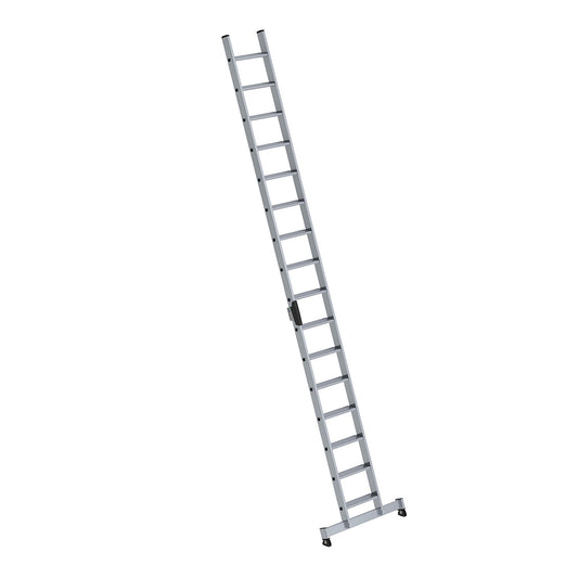 Lean to ladder with steps, professional version, width 420 mm, 16 steps, with nivello® support.