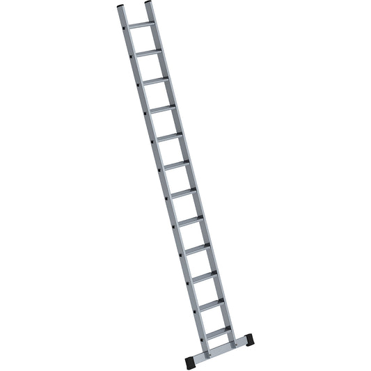 Lean to ladder with steps, width 350 mm, 12 steps, with nivello® support.