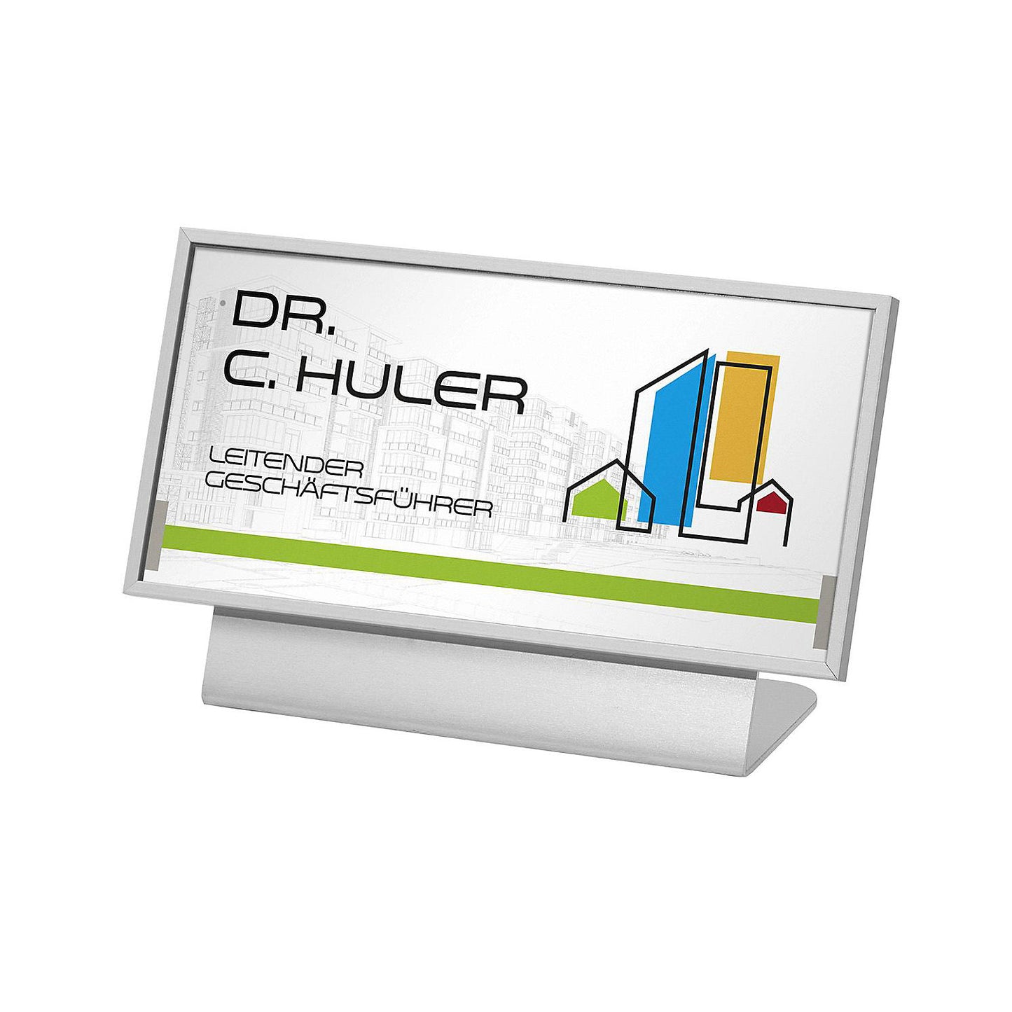 MADRID Silver Line™ tabletop stand, HxW 75.5 x 150.5 mm, with felt pad.