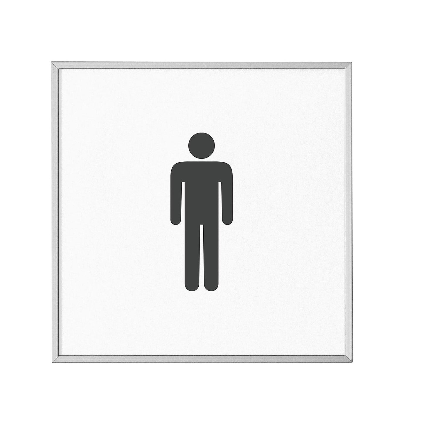 MADRID Silver Line™ door sign, pictogram HxW 120 x 120 mm, men's WC.