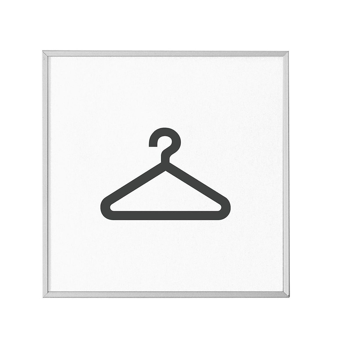 MADRID Silver Line™ door sign, pictogram HxW 120 x 120 mm, cloakroom.