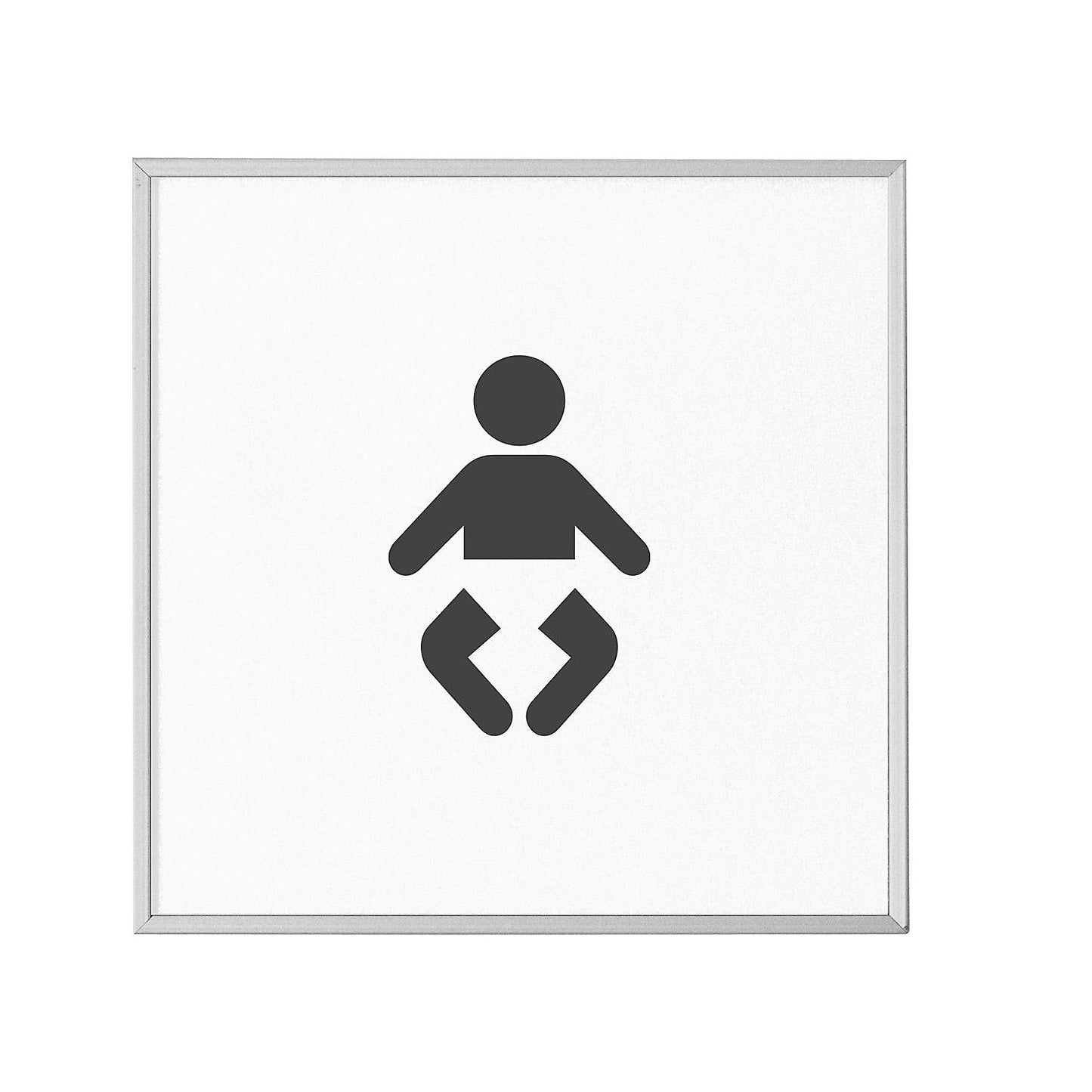 MADRID Silver Line™ door sign, pictogram HxW 120 x 120 mm, baby changing facility.