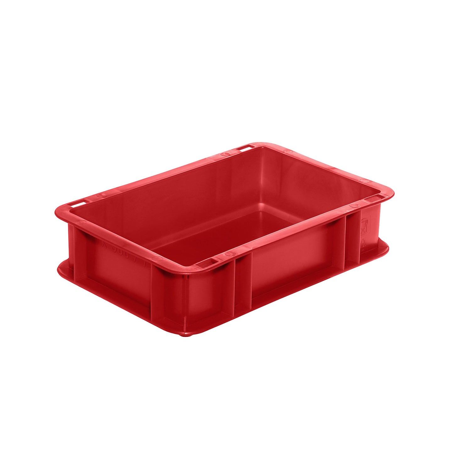 Euro stacking container, closed walls and base, LxWxH 300 x 200 x 75 mm, red, pack of 5.