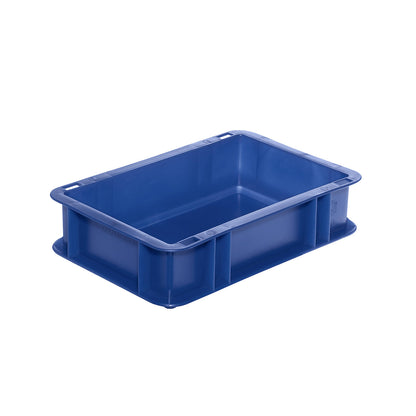 Euro stacking container, closed walls and base, LxWxH 300 x 200 x 75 mm, blue, pack of 5.
