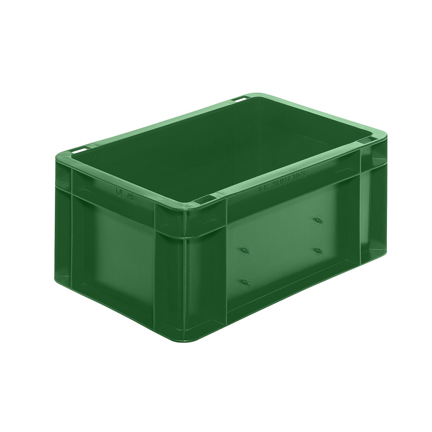 Euro stacking container, closed walls and base, LxWxH 300 x 200 x 145 mm, green, pack of 5.