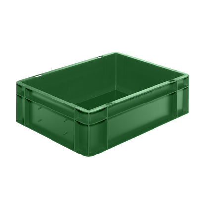 Euro stacking container, closed walls and base, LxWxH 400 x 300 x 120 mm, green, pack of 5.