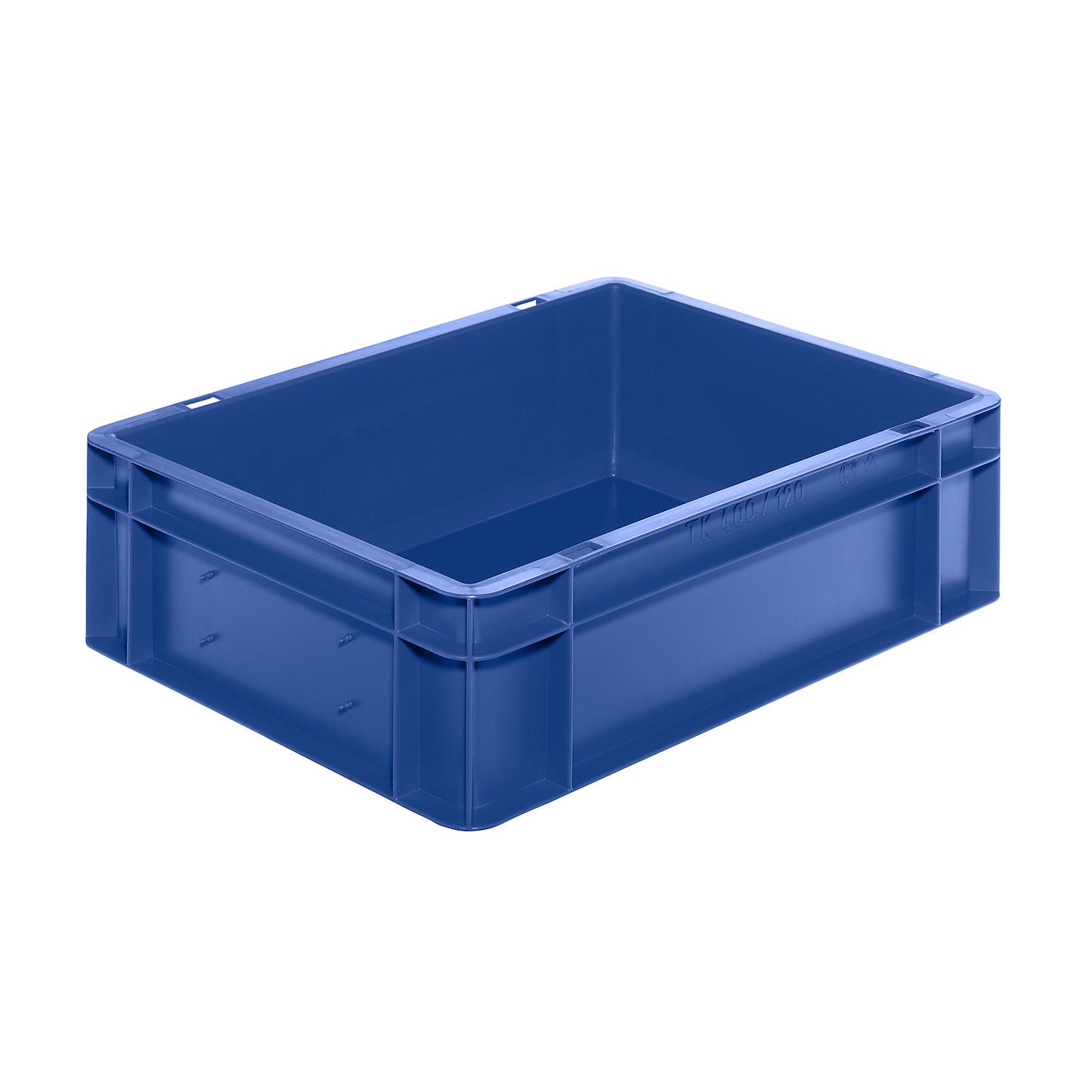 Euro stacking container, closed walls and base, LxWxH 400 x 300 x 120 mm, blue, pack of 5.
