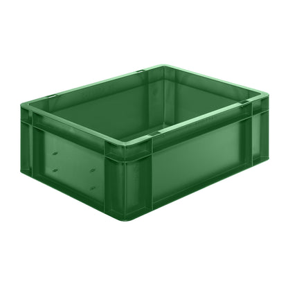 Euro stacking container, closed walls and base, LxWxH 400 x 300 x 145 mm, green, pack of 5.