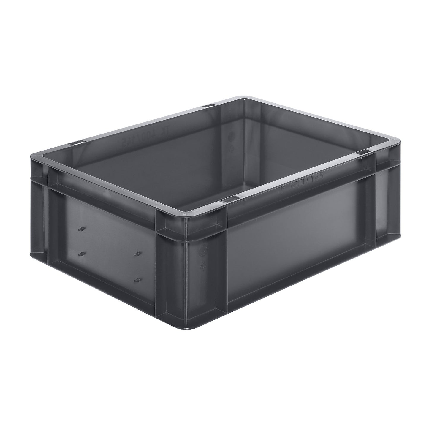 Euro stacking container, closed walls and base, LxWxH 400 x 300 x 145 mm, grey, pack of 5.
