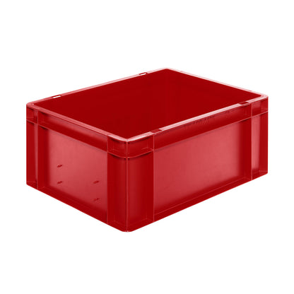 Euro stacking container, closed walls and base, LxWxH 400 x 300 x 175 mm, red, pack of 5.