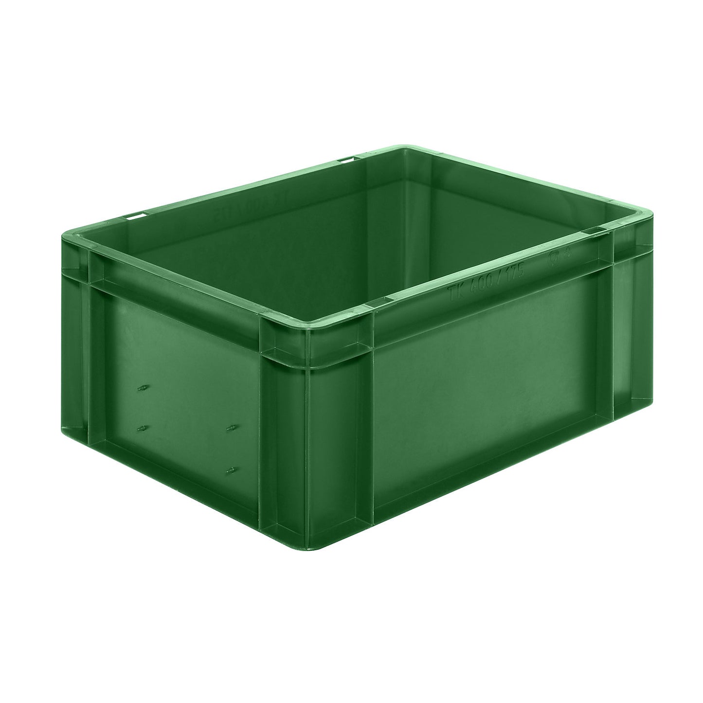 Euro stacking container, closed walls and base, LxWxH 400 x 300 x 175 mm, green, pack of 5.