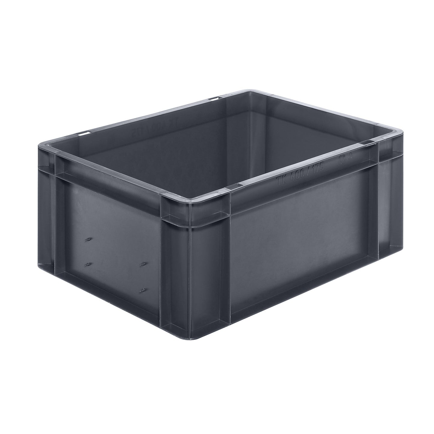 Euro stacking container, closed walls and base, LxWxH 400 x 300 x 175 mm, grey, pack of 5.