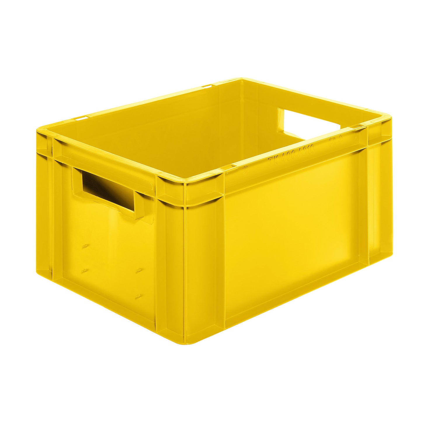 Euro stacking container, closed walls and base, LxWxH 400 x 300 x 210 mm, yellow, pack of 5.