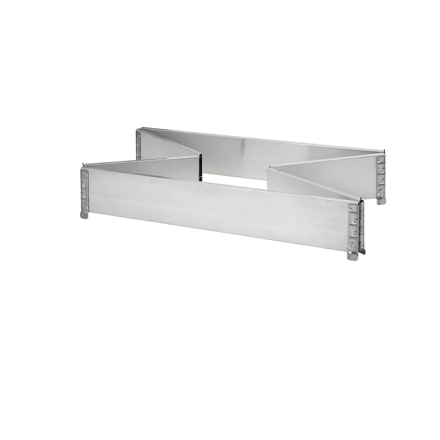 Aluminium stacking frame, with 6 hinges, for 1200 x 1000 mm pallets, pack of 2.