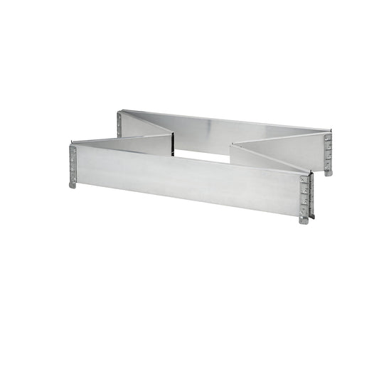 Aluminium stacking frame, with 6 hinges, for 1200 x 1000 mm pallets, pack of 2.
