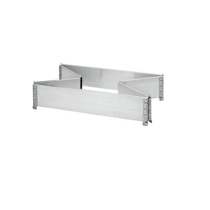 Aluminium stacking frame, with 6 hinges, for pallets 1200 x 800 mm, pack of 2.