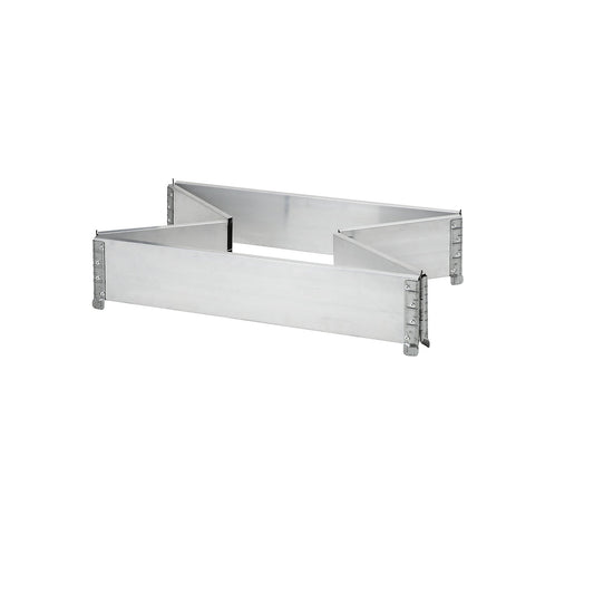 Aluminium stacking frame, with 6 hinges, for pallets 1200 x 800 mm, pack of 2.