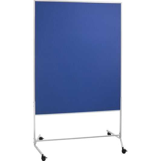 Mobile pinboard, textile cover, WxH 1200 x 1500 mm, blue.