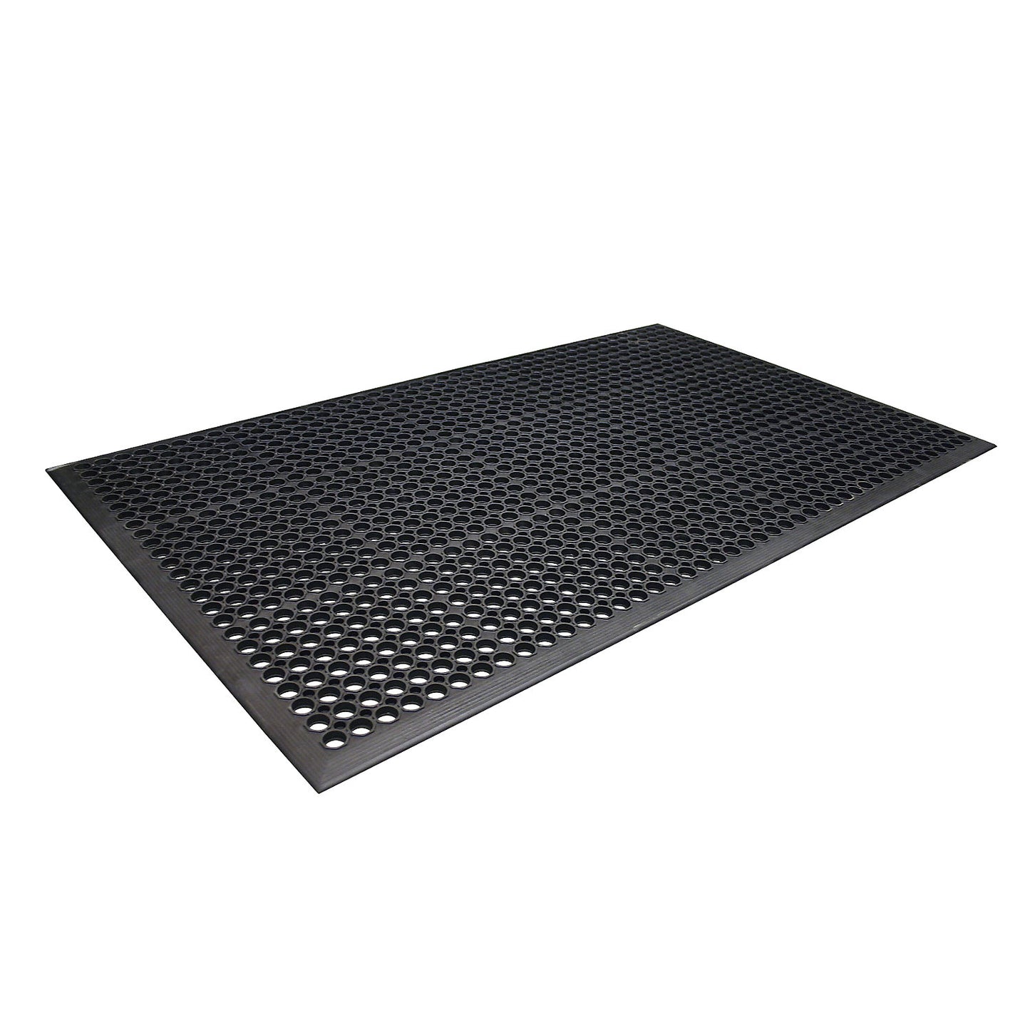 Rampmat perforated rubber matting, LxWxH 1500 x 900 x 12 mm, black rubber.