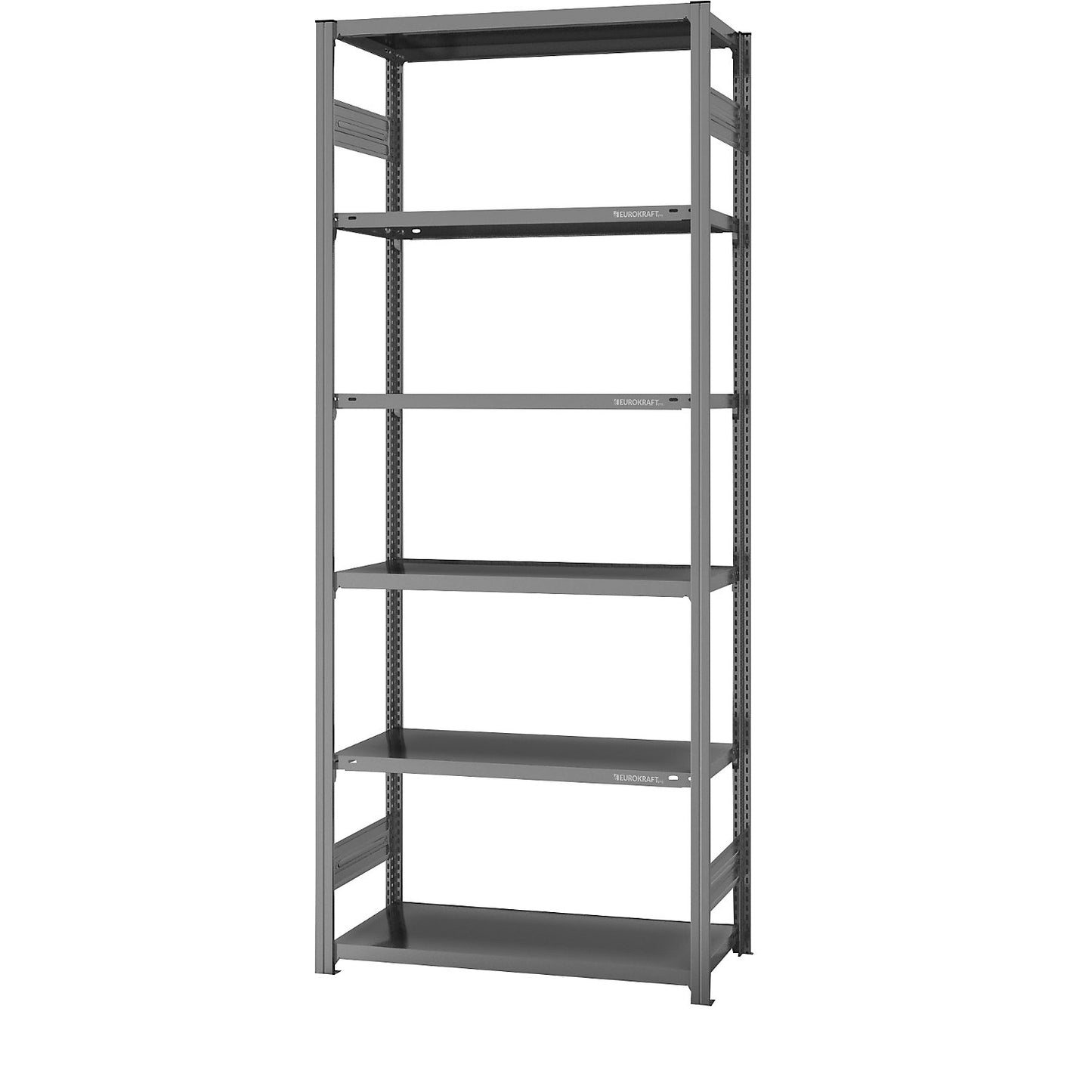 Boltless shelving unit, light duty, double-sided, HxWxD 2500 x 1000 x 500 mm, zinc plated, standard shelf unit.