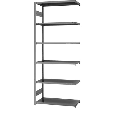 Boltless shelving unit, light duty, double-sided, HxWxD 2500 x 1000 x 500 mm, zinc plated, extension shelf unit.
