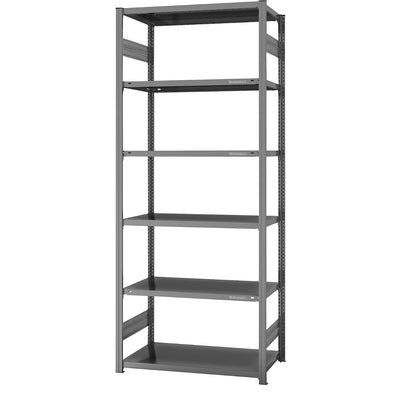 Boltless shelving unit, light duty, double-sided, HxWxD 2500 x 1000 x 600 mm, zinc plated, standard shelf unit.