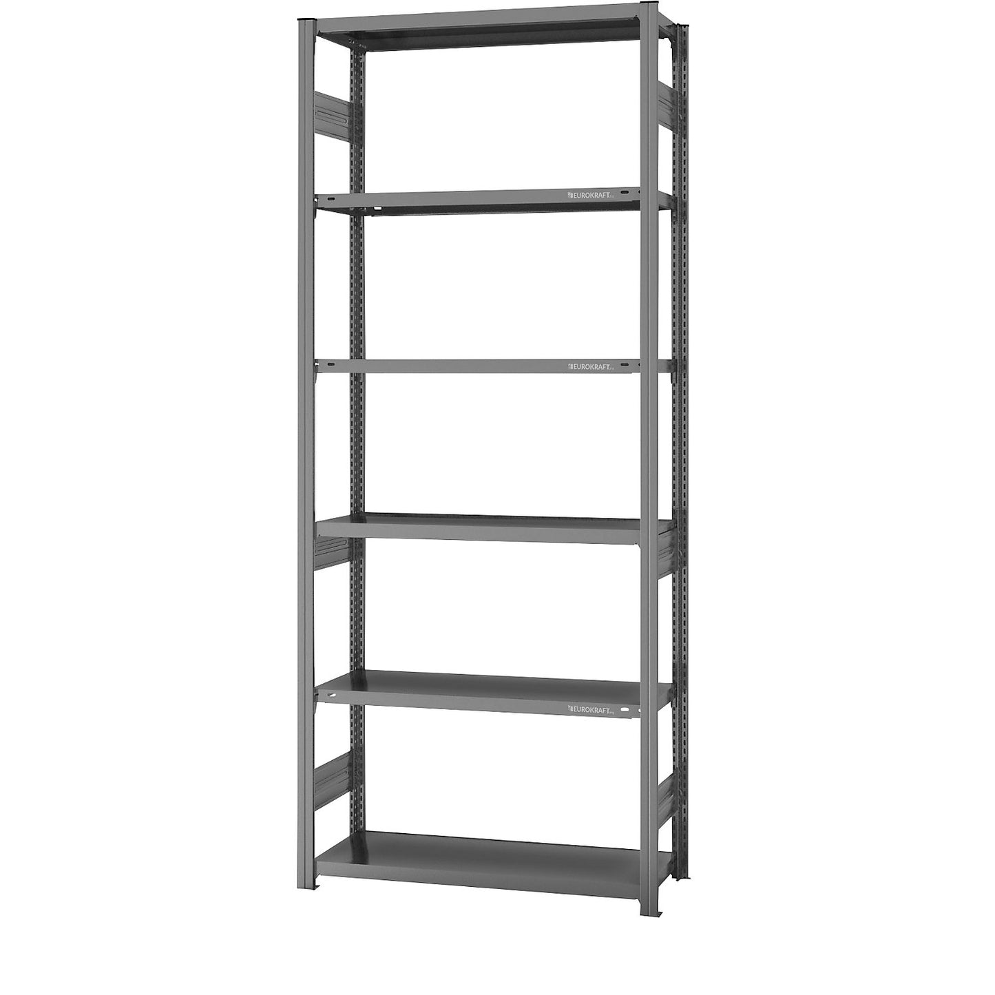 Boltless shelving unit, medium duty, double-sided, HxWxD 2500 x 1000 x 400 mm, zinc plated, starter shelf unit.