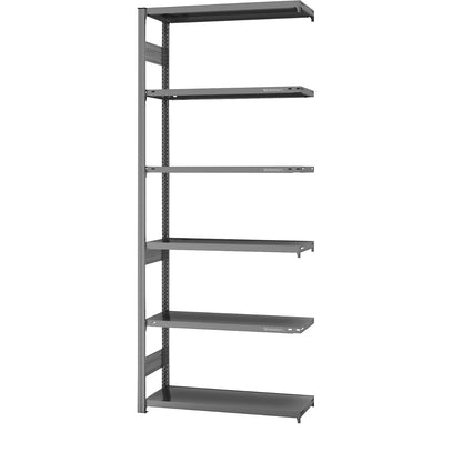 Boltless shelving unit, medium duty, double-sided, HxWxD 2500 x 1000 x 400 mm, zinc plated, add-on shelving unit.