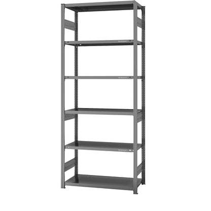 Boltless shelving unit, medium duty, double-sided, HxWxD 2500 x 1000 x 500 mm, zinc plated, standard shelf unit.