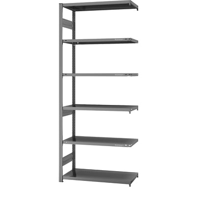 Boltless shelving unit, medium duty, double-sided, HxWxD 2500 x 1000 x 500 mm, zinc plated, extension shelf unit.