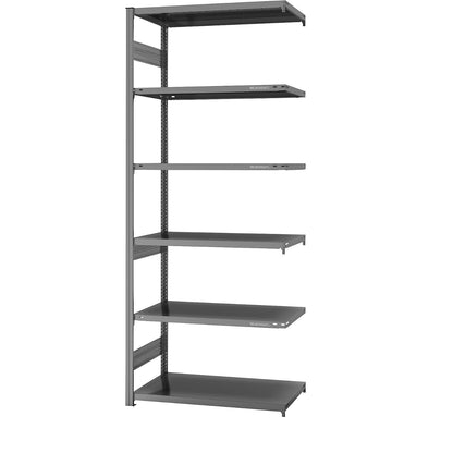 Boltless shelving unit, medium duty, double-sided, HxWxD 2500 x 1000 x 600 mm, zinc plated, extension shelf unit.