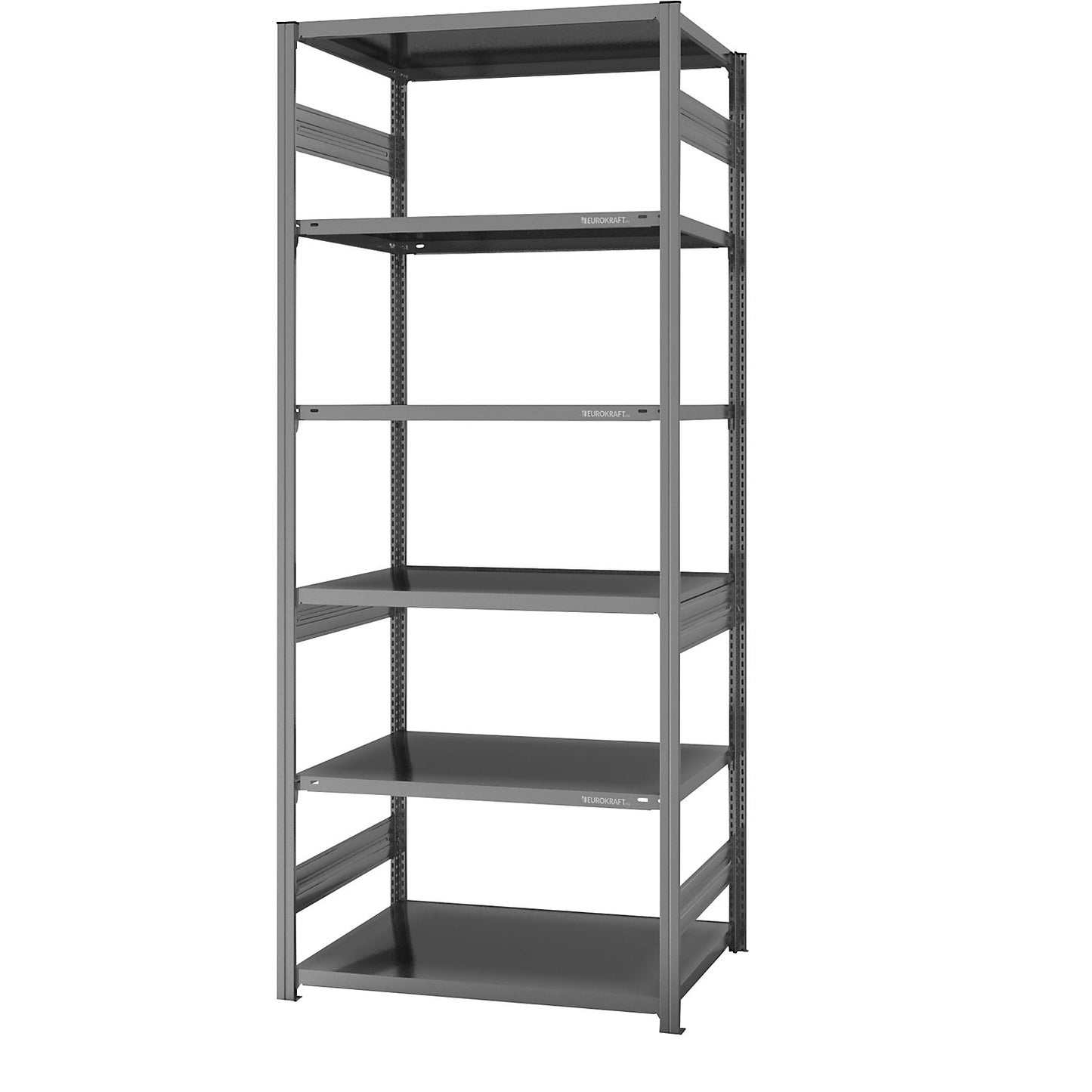 Boltless shelving unit, medium duty, double-sided, HxWxD 2500 x 1000 x 800 mm, zinc plated, standard shelf unit.