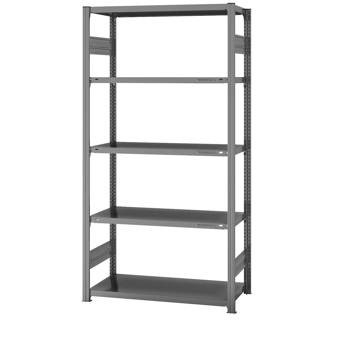 Boltless shelving unit, light duty, double-sided, HxWxD 2000 x 1000 x 500 mm, zinc plated, standard shelf unit.