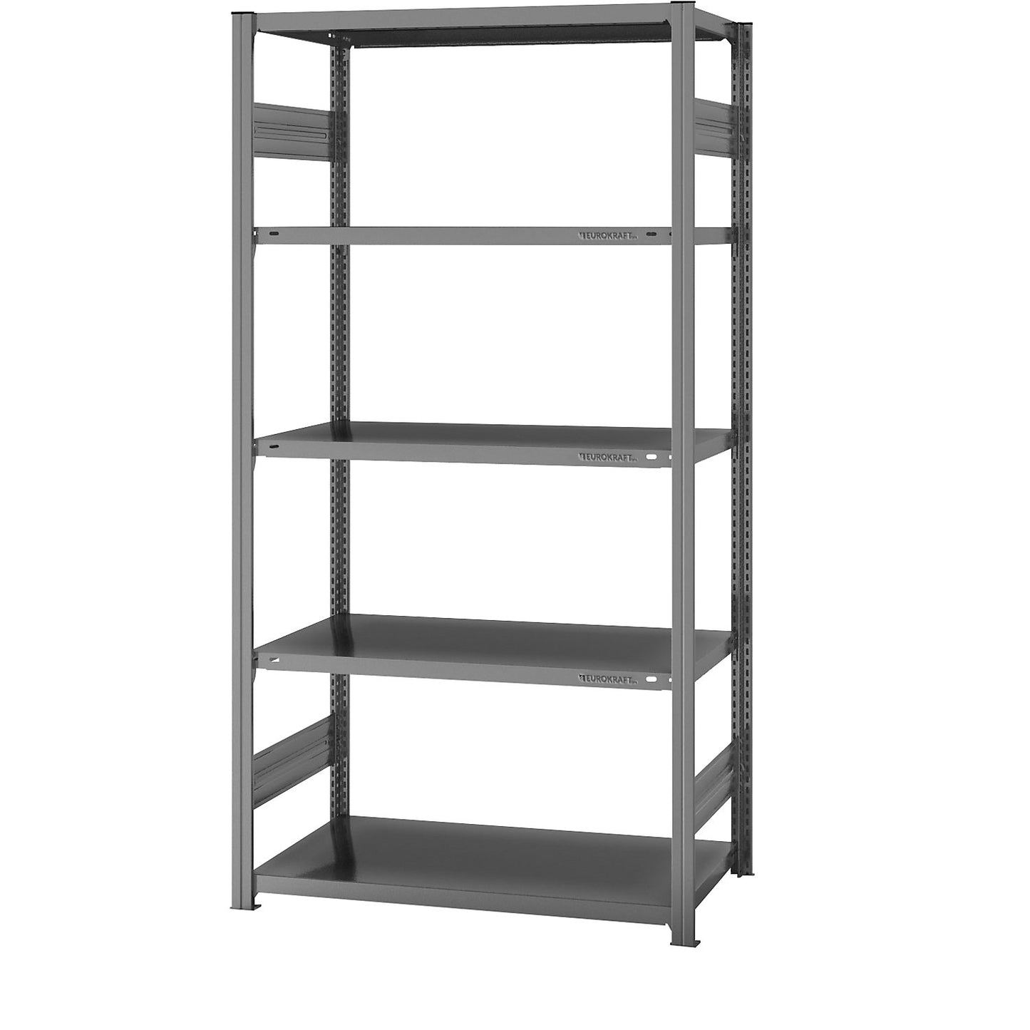 Boltless shelving unit, light duty, double-sided, HxWxD 2000 x 1000 x 600 mm, zinc plated, standard shelf unit.