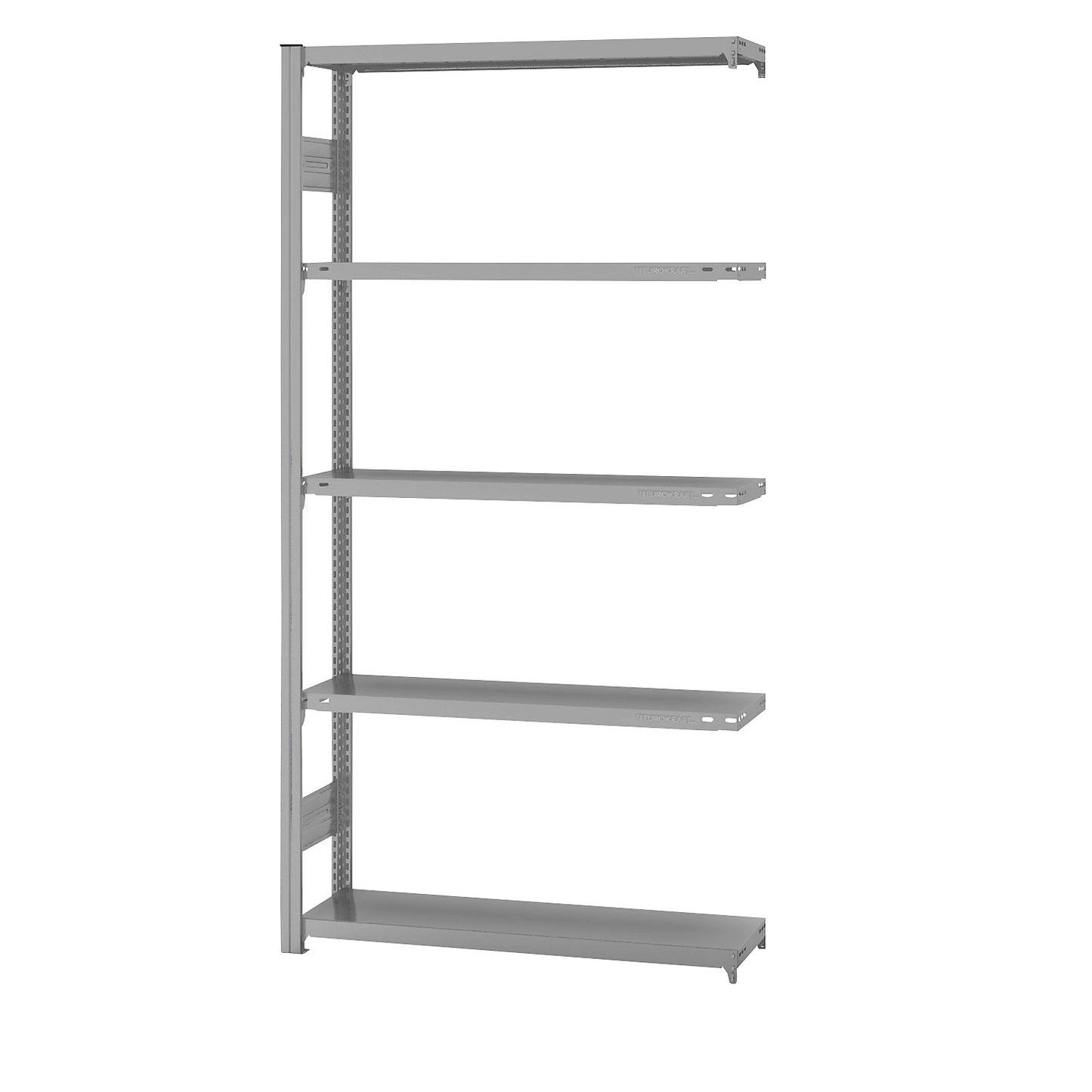 Boltless shelving unit, light duty, double-sided, HxWxD 2000 x 1000 x 300 mm, grey, extension shelf unit.