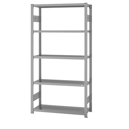 Boltless shelving unit, medium duty, double-sided, HxWxD 2000 x 1000 x 400 mm, grey, standard shelf unit.