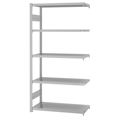 Boltless shelving unit, medium duty, double-sided, HxWxD 2000 x 1000 x 500 mm, grey, extension shelf unit.