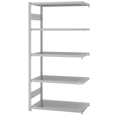 Boltless shelving unit, medium duty, double-sided, HxWxD 2000 x 1000 x 600 mm, grey, extension shelf unit.