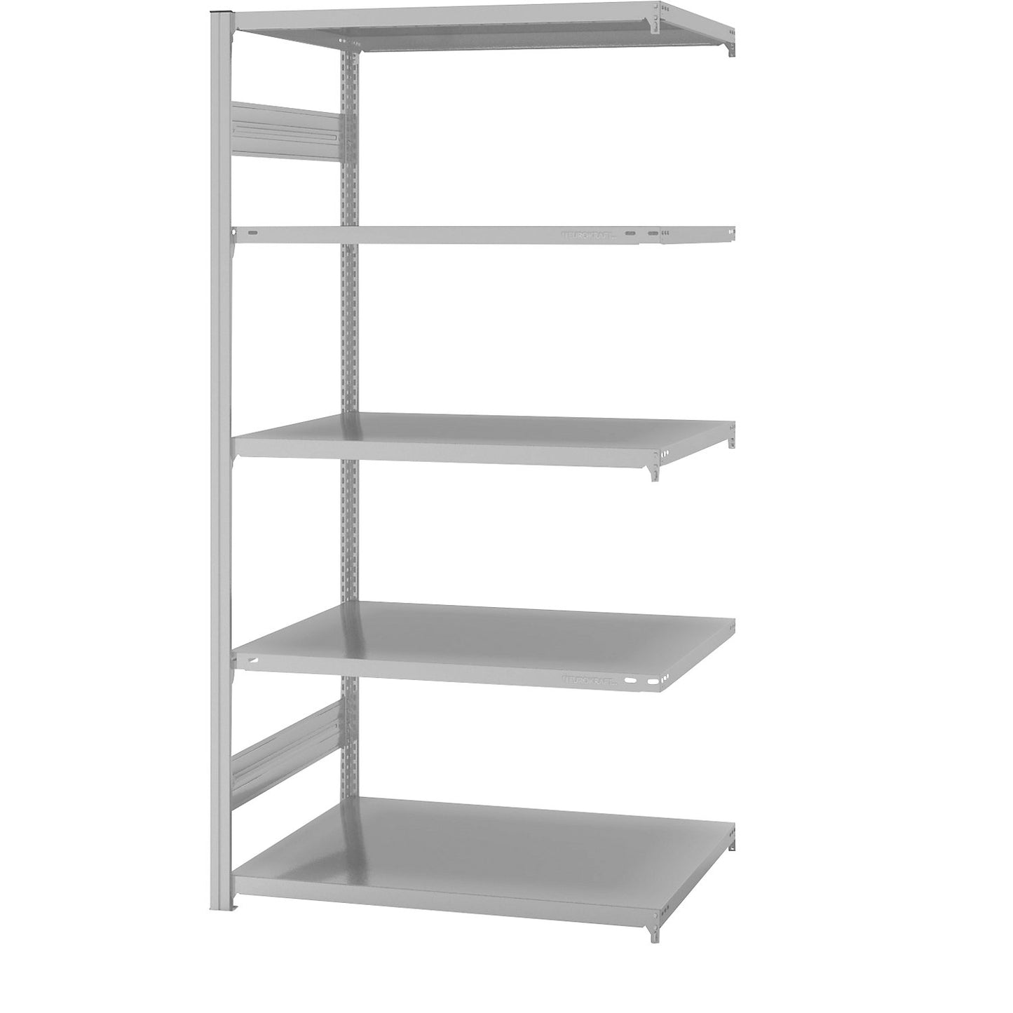 Boltless shelving unit, medium duty, double-sided, HxWxD 2000 x 1000 x 800 mm, grey, extension shelf unit.